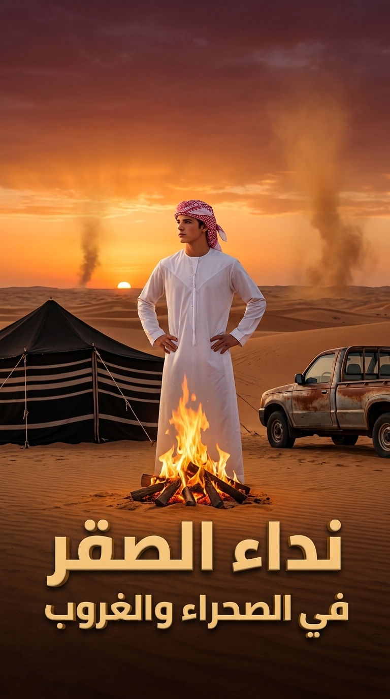 نداء الصقر في صحراء الغروب