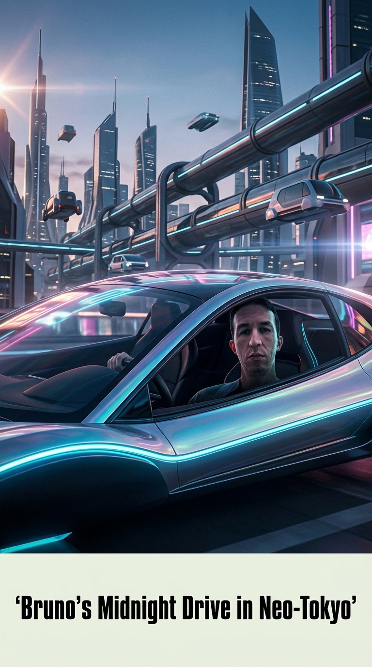 Bruno's Midnight Drive in Neo-Tokyo