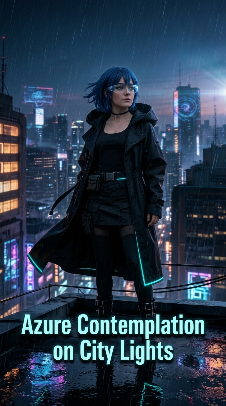 Azure Contemplation on City Lights