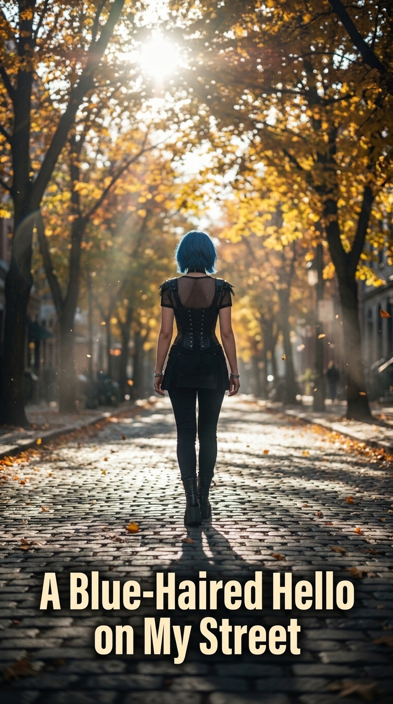 A Blue-Haired Hello on My Street