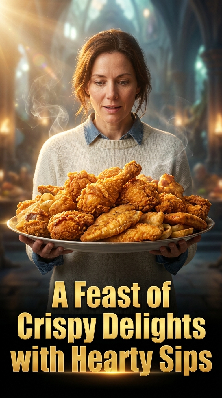 A Feast of Crispy Delights with Hearty Sips