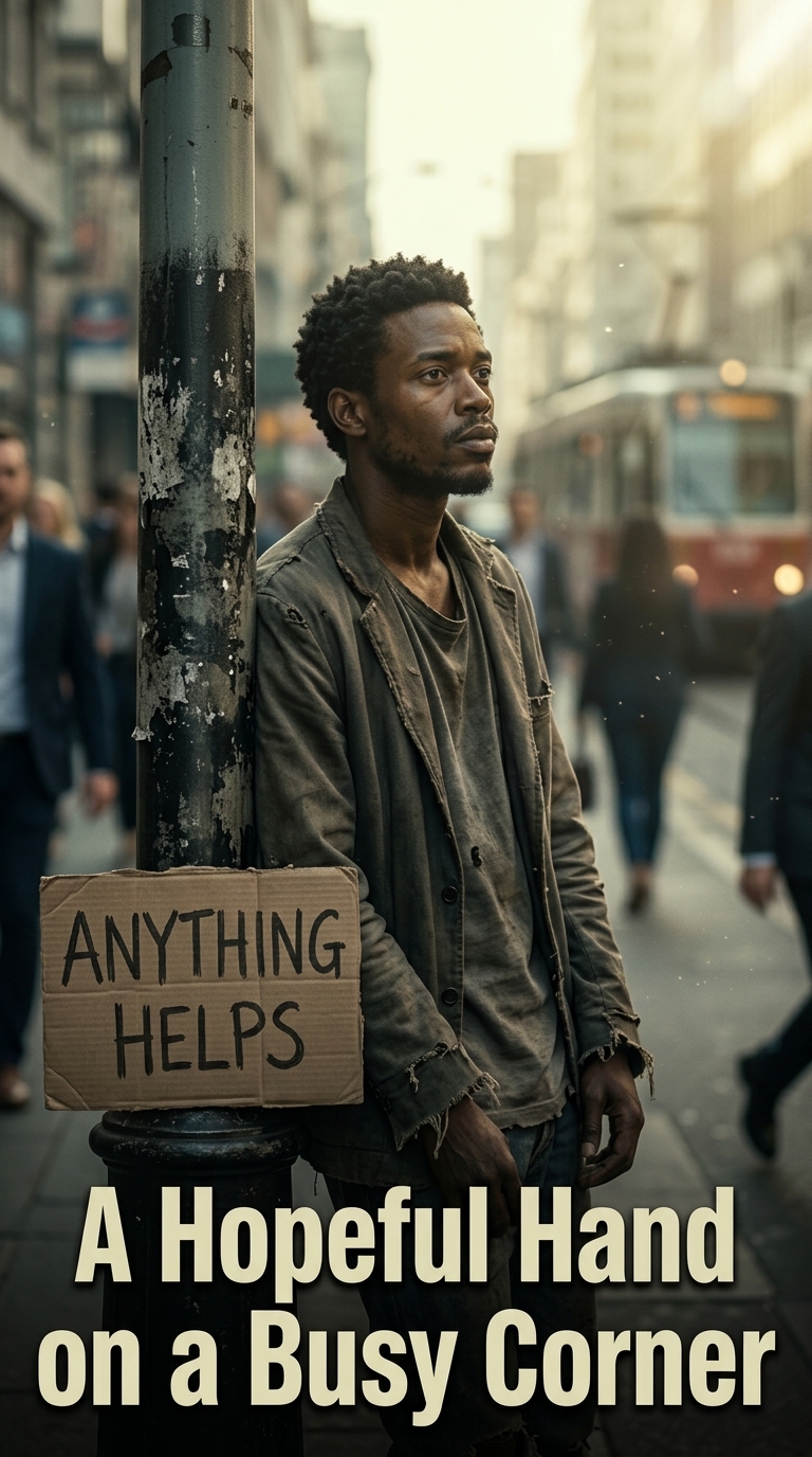 A Hopeful Hand on a Busy Corner