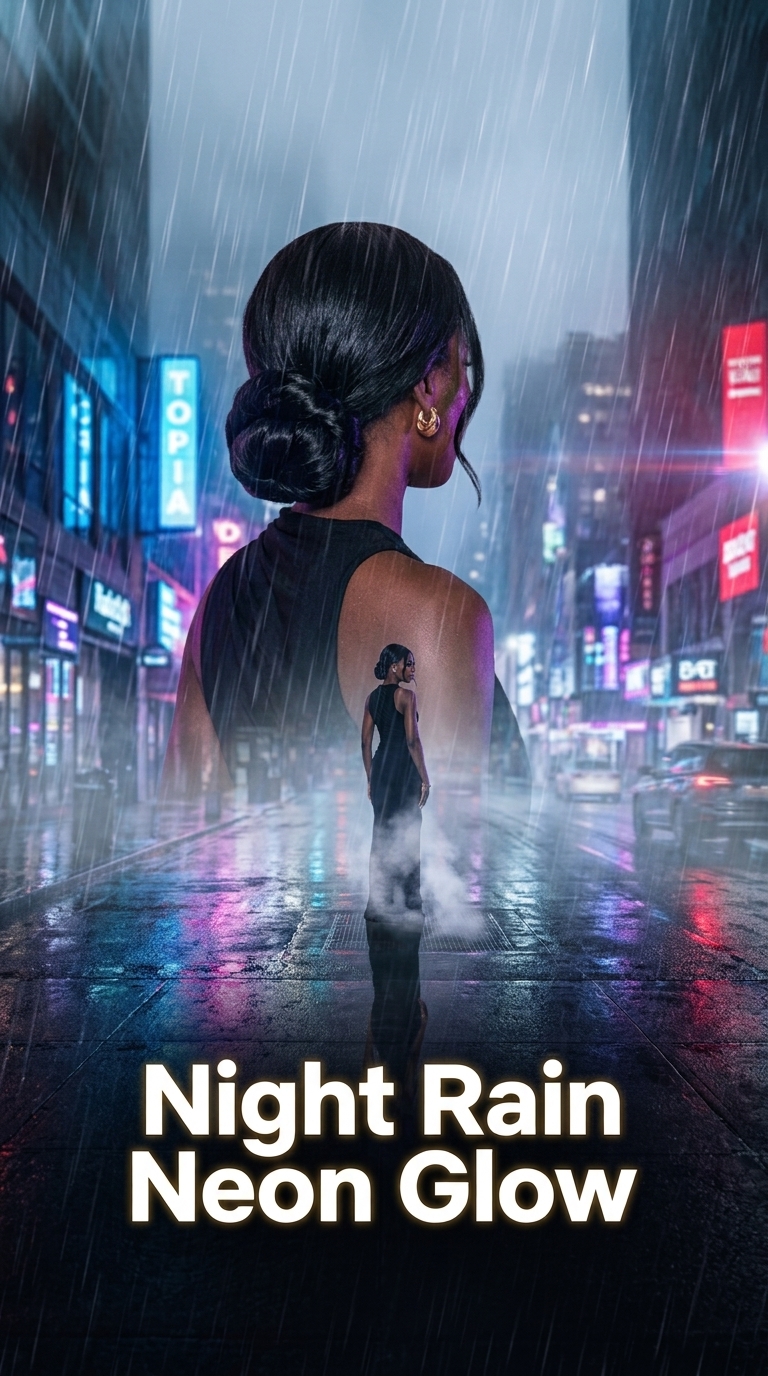 Night Rain Neon Glow