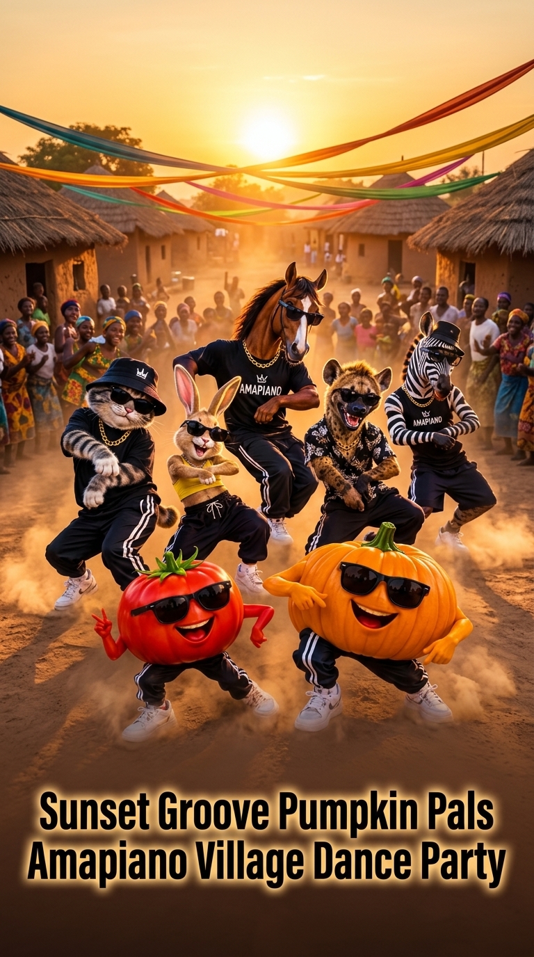 Sunset Groove Pumpkin Pals Amapiano Village Dance Party