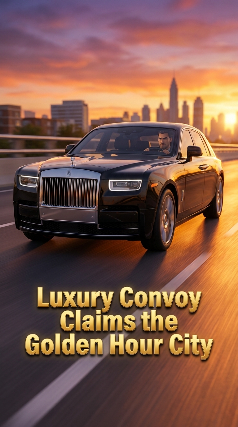 Luxury Convoy Claims the Golden Hour City