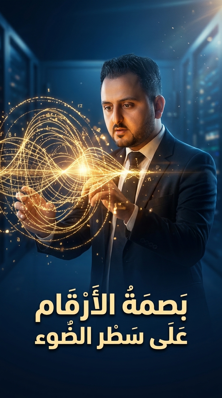 بصمة الأرقام على سطر الضوء