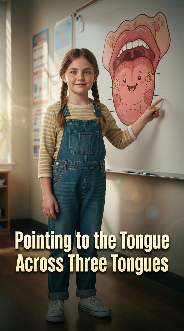 Pointing to the Tongue Across Three Tongues